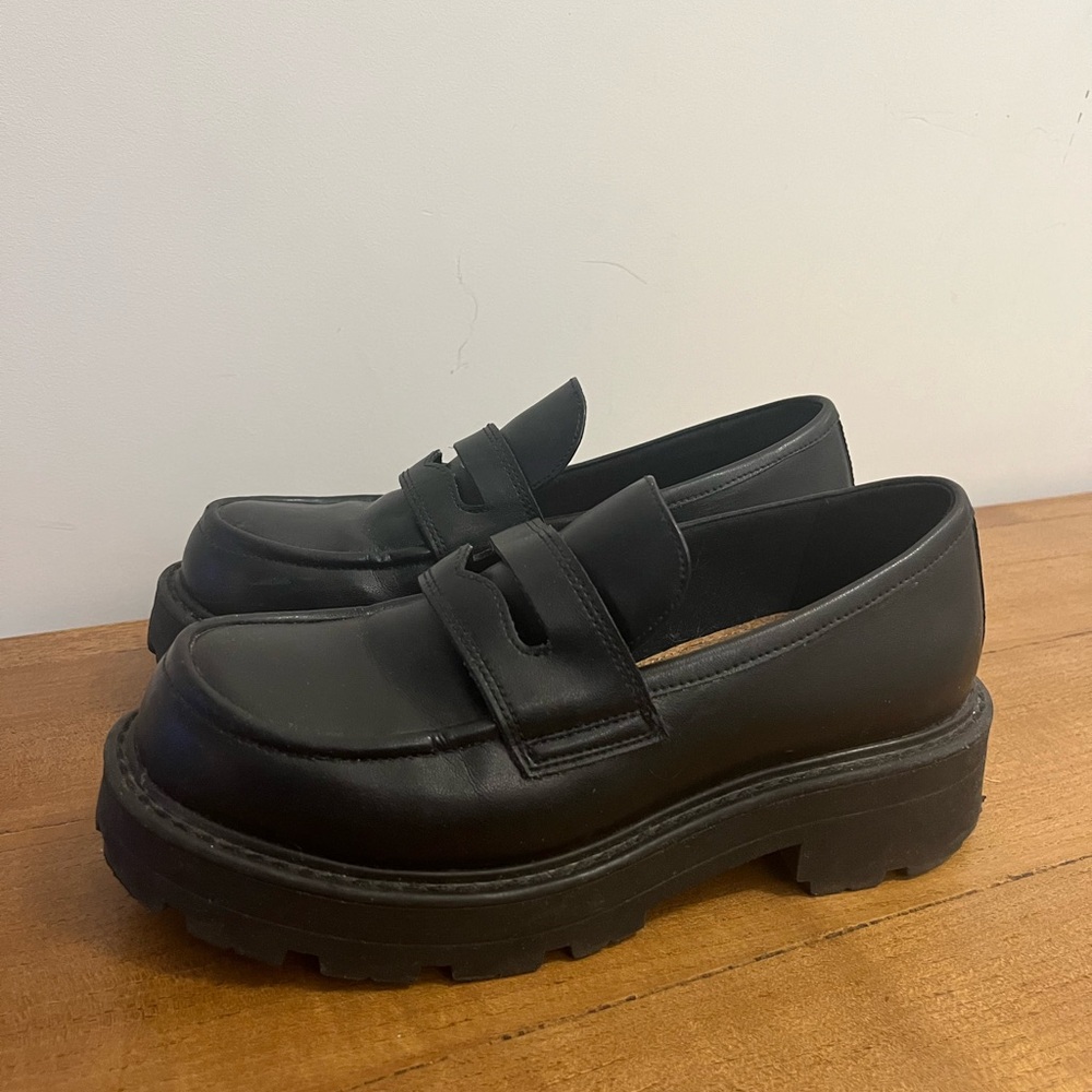 Vagabond Black Chunky Sole Penny Loafers